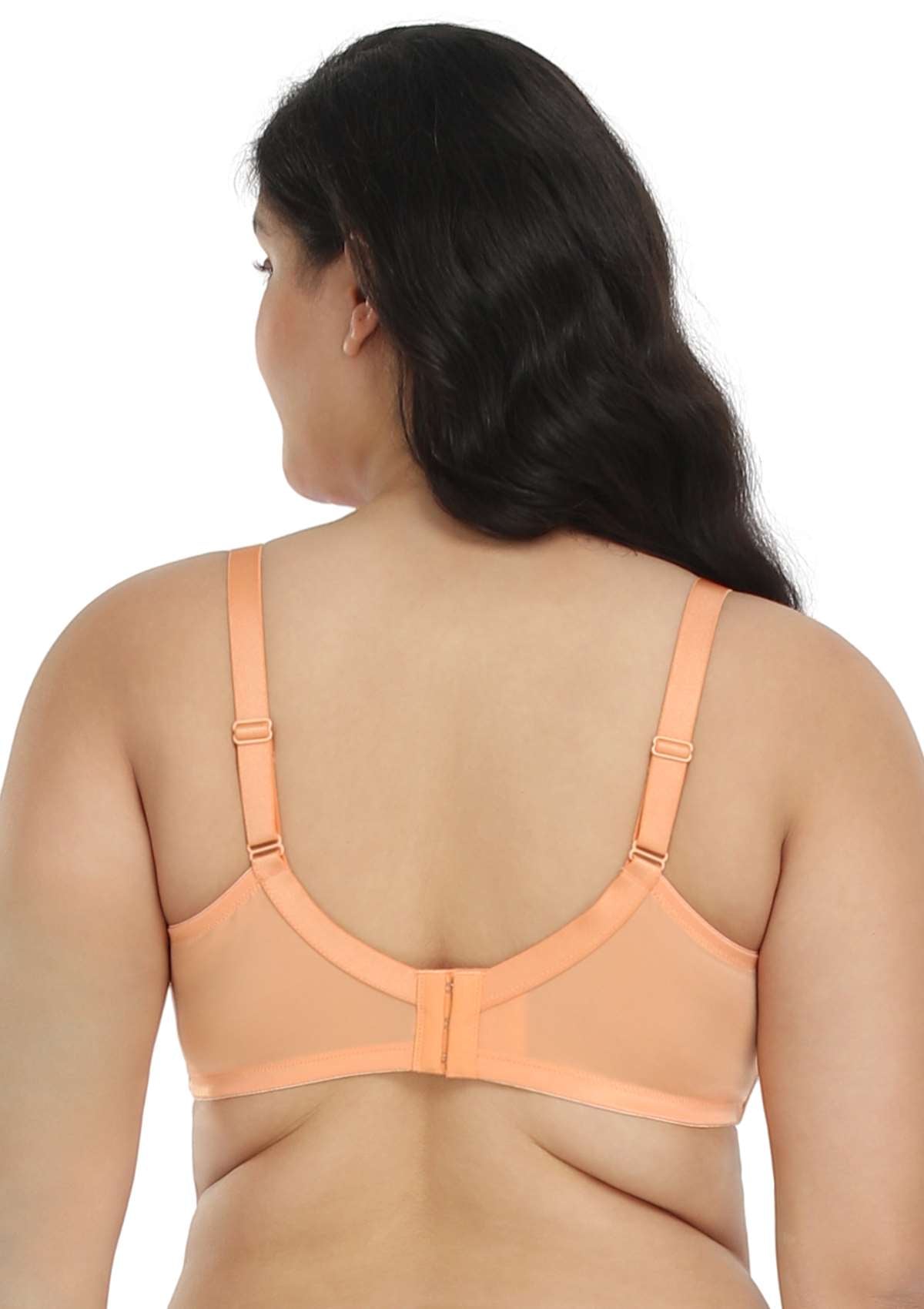 HSIA Vertical Lace Unlined Balconette Bra Minimizer Bra For Big Boobs - Orange / 34 / C