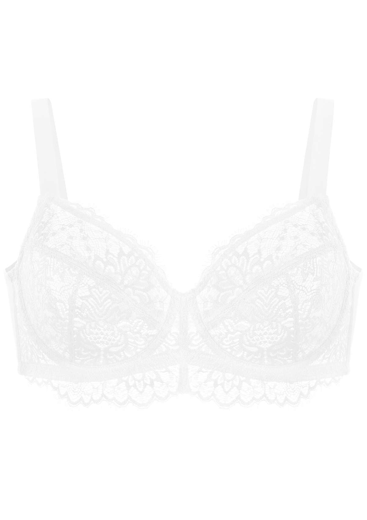 HSIA Sunflower Beautiful Bra: Full Figure Bra With Side Boob Support - White / 42 / DD/E