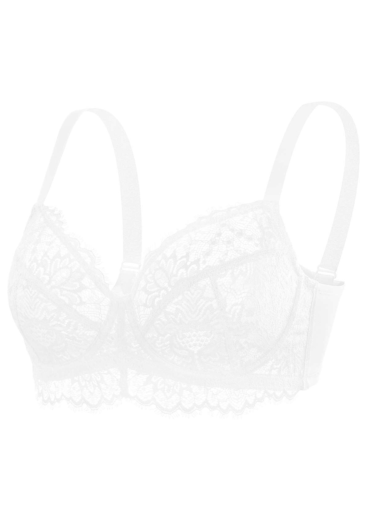 HSIA Sunflower Beautiful Bra: Full Figure Bra With Side Boob Support - White / 34 / B