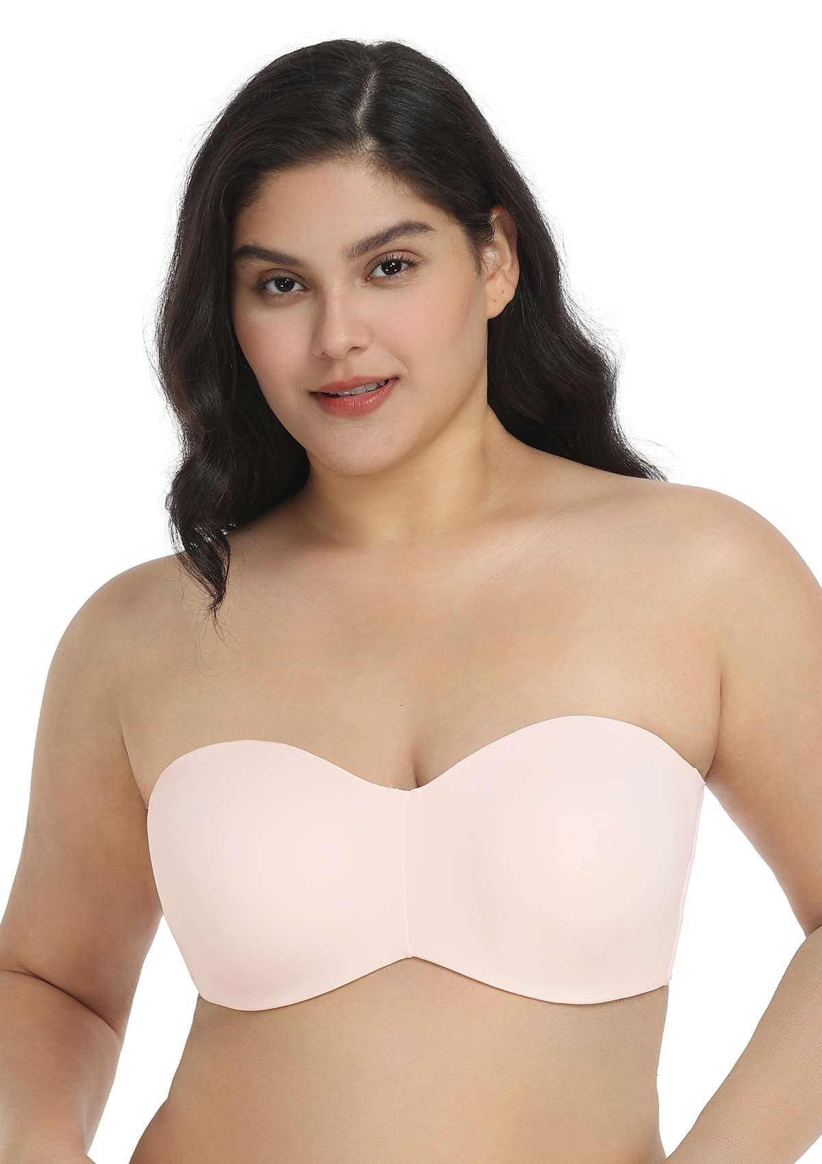 HSIA Shay Multiway Unlined Minimizer Secure Lifted Strapless Bra - 42 / DDD/F / Dusty Peach