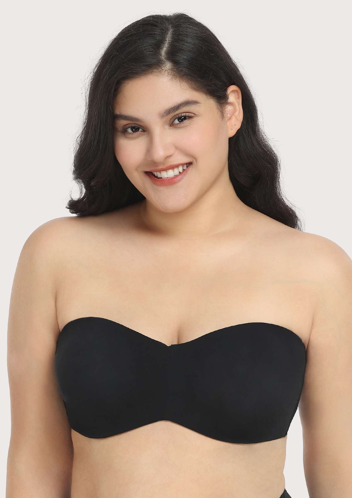 HSIA Shay Multiway Unlined Minimizer Secure Lifted Strapless Bra - 38 / C / Black