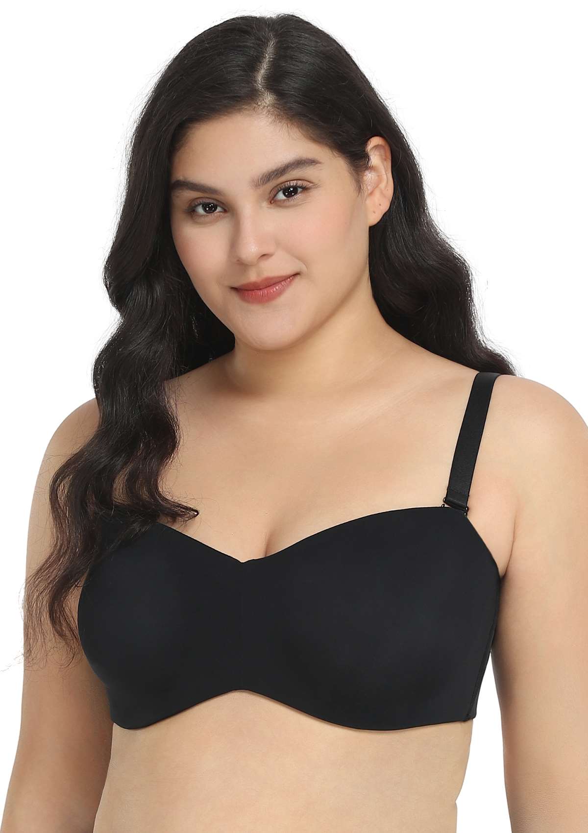 HSIA Shay Multiway Unlined Minimizer Secure Lifted Strapless Bra - 40 / D / Black