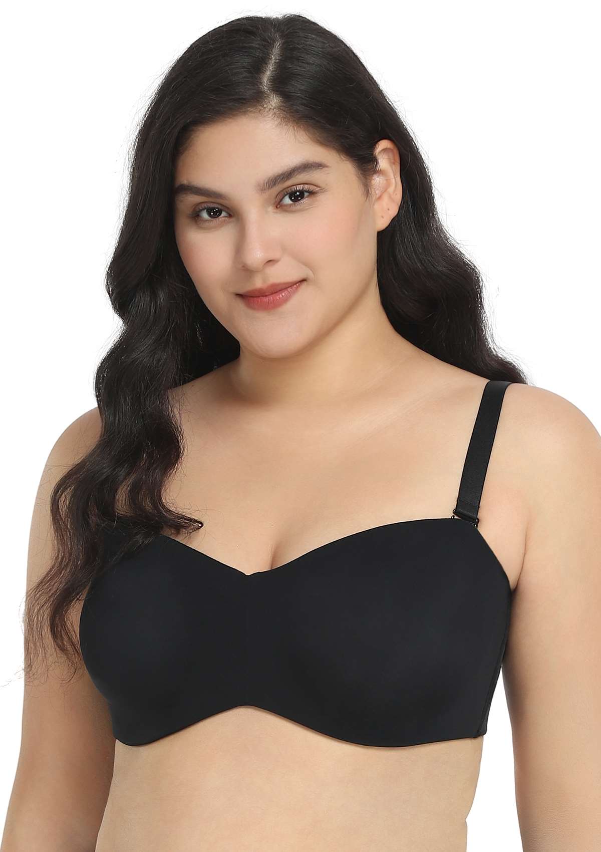 HSIA Shay Multiway Unlined Minimizer Secure Lifted Strapless Bra - 38 / C / Black