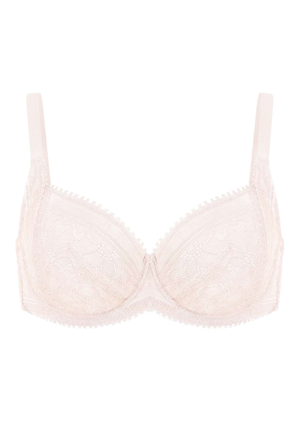 HSIA Silene Floral Delicate Unlined Lace Soft Cup Uplift Bra - Champagne / 38 / D