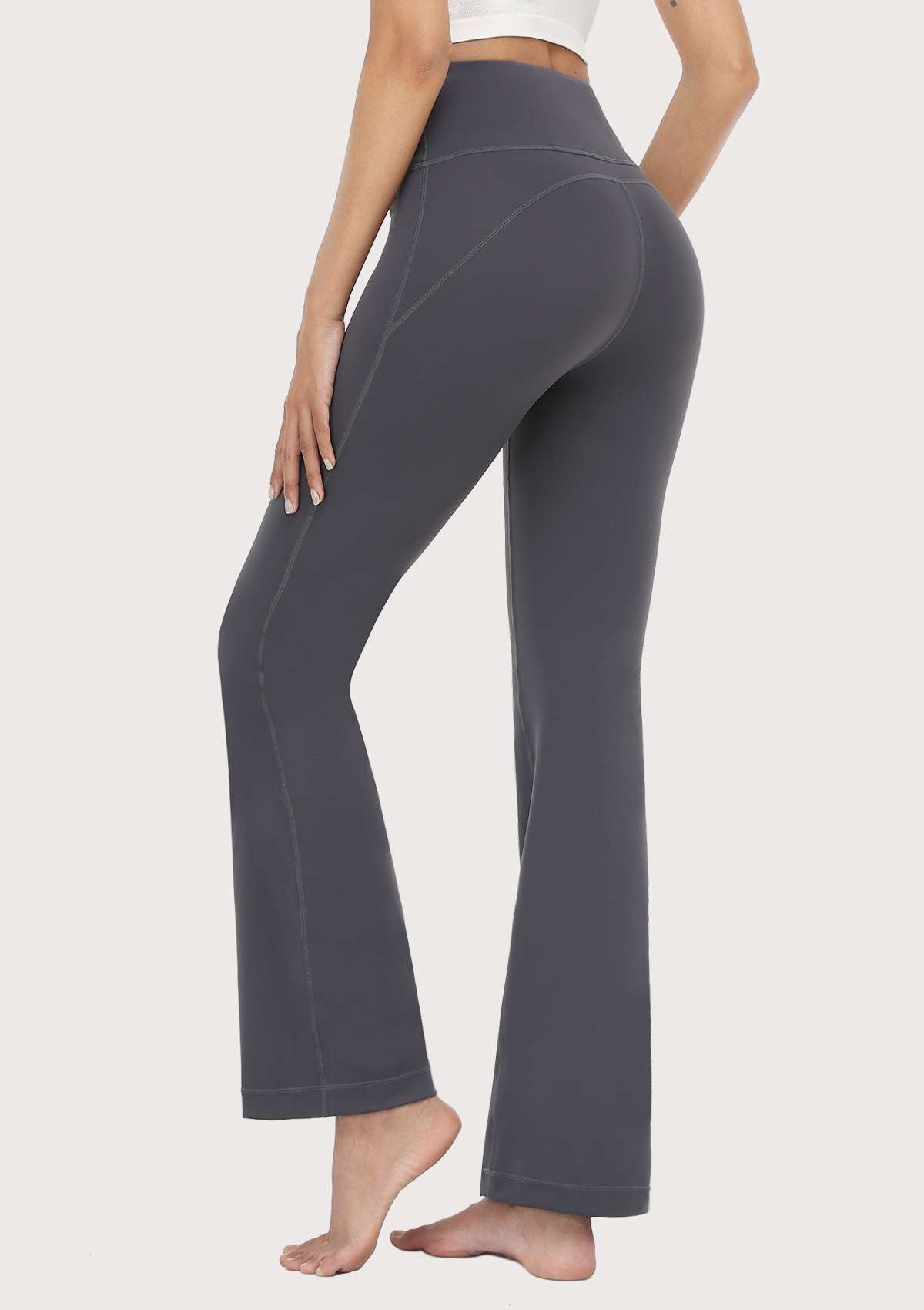 SONGFUL Smooth High Waisted Bootcut Yoga Sports Pants - M / Dark Blue