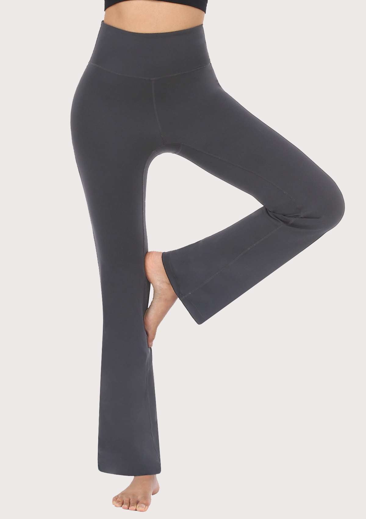 SONGFUL Smooth High Waisted Bootcut Yoga Sports Pants - XS / Black