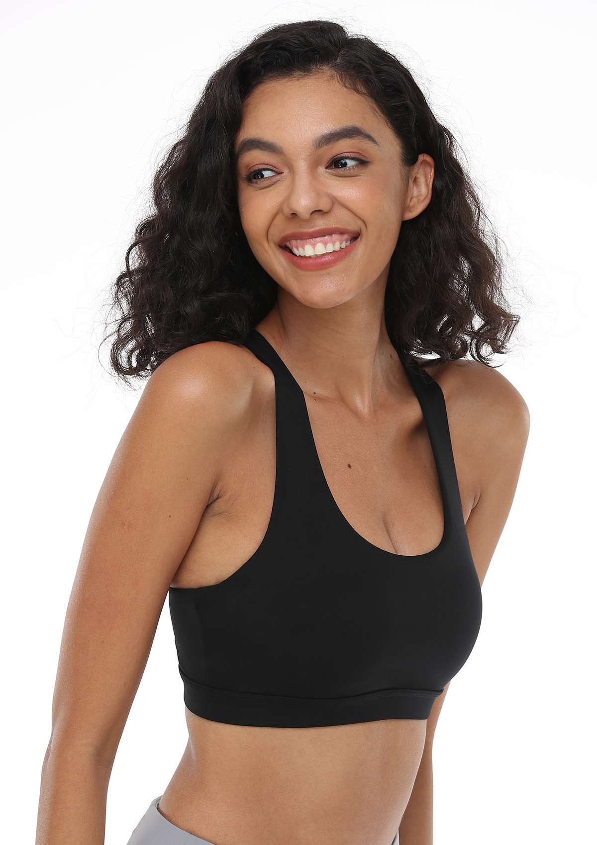 SONGFUL Vigor Low-Impact Chic Stylish Versatile Sports Bra - L / Black