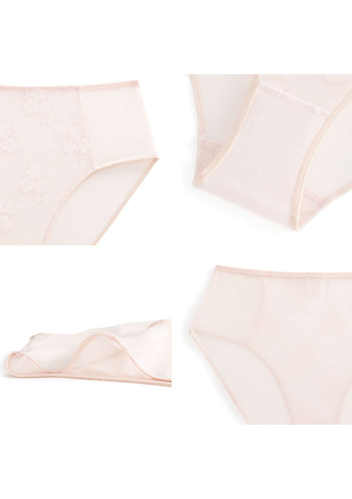 HSIA Spring Romance High-Rise Floral Lacy Panty-Comfort In Style - XL / Dusty Peach