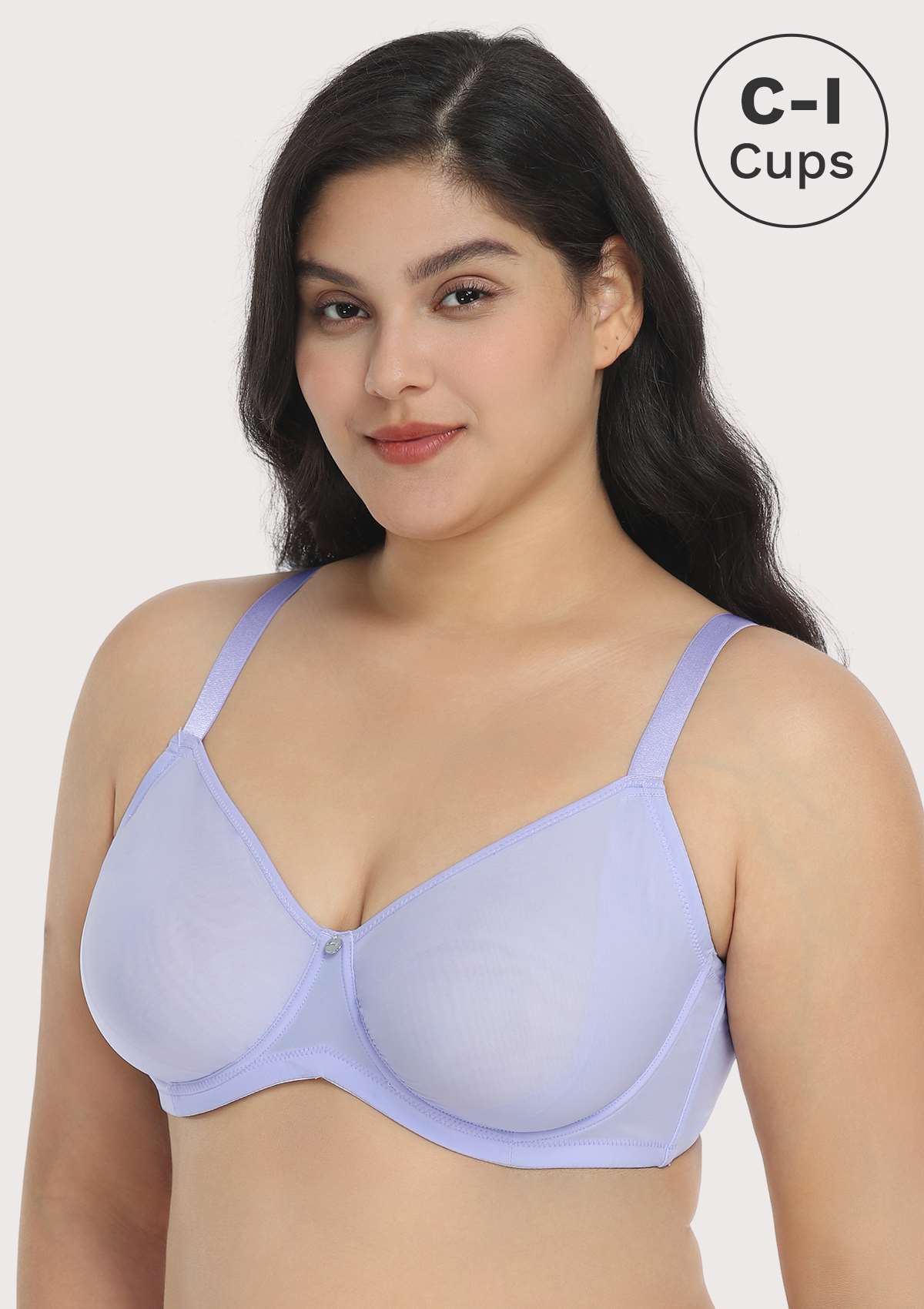 HSIA Marquita Ultimate Comfort Unlined Mesh Sheer Airy Underwire Bra - 36 / G / Purple