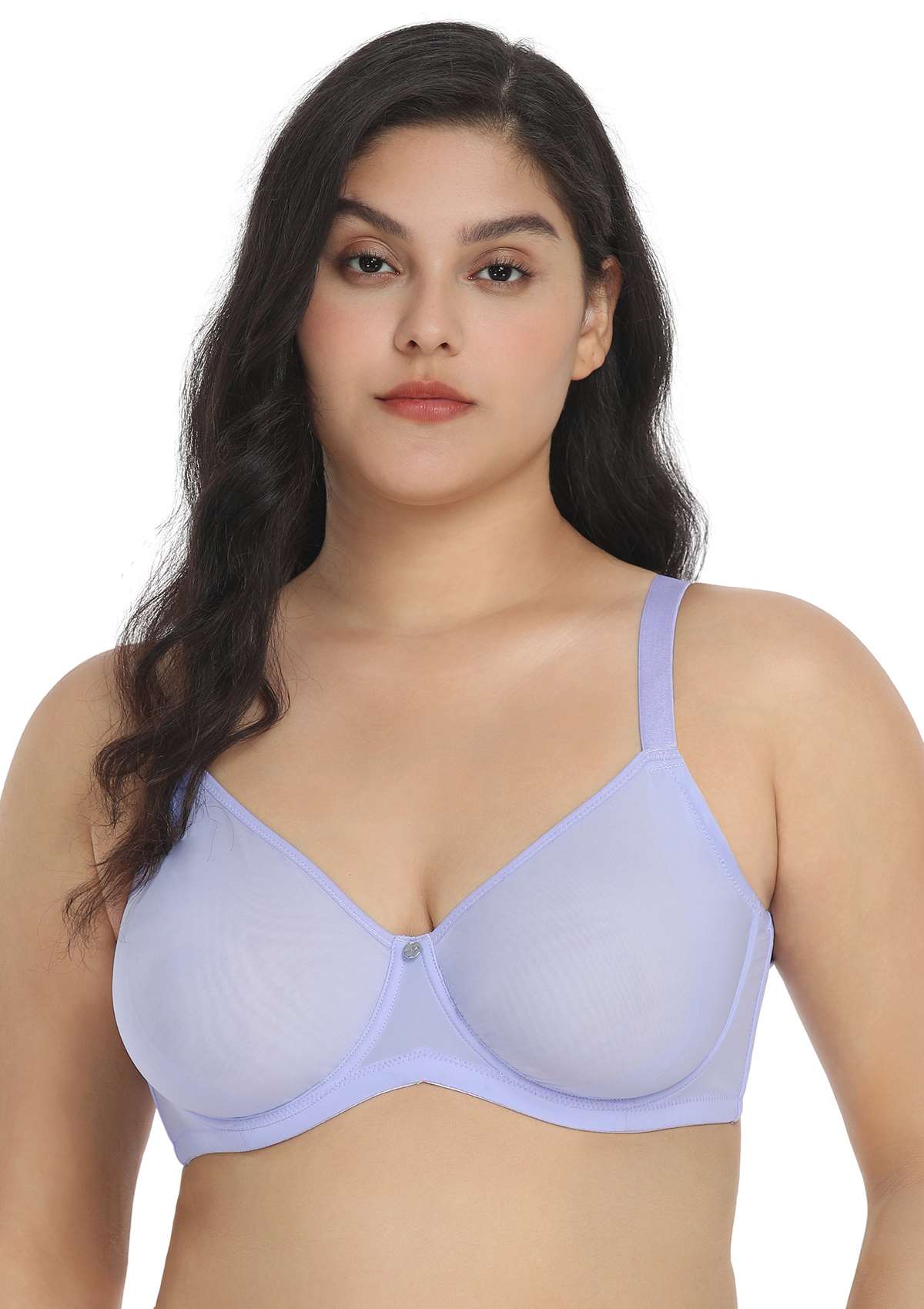 HSIA Marquita Ultimate Comfort Unlined Mesh Sheer Airy Underwire Bra - 34 / H / Black