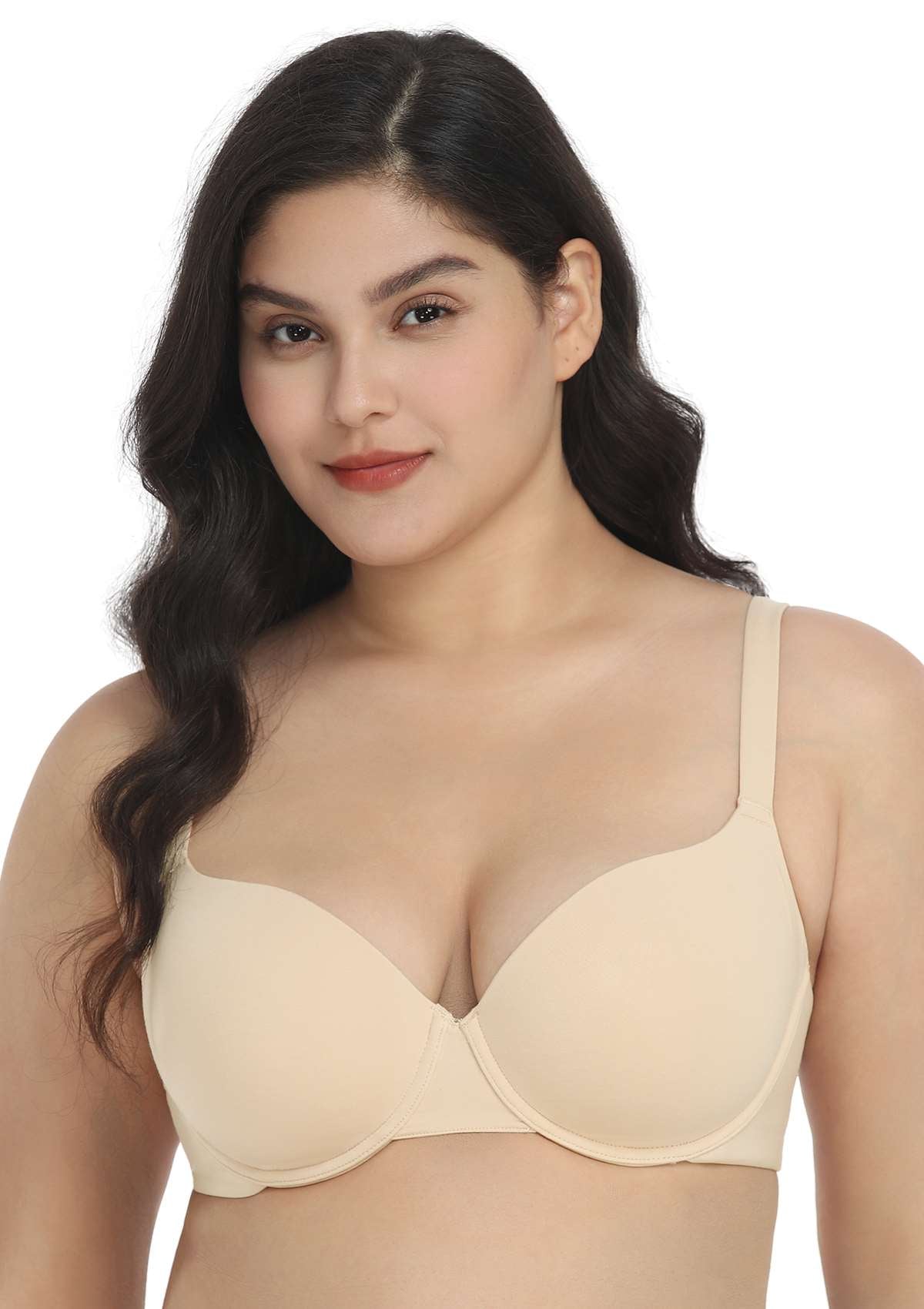 HSIA Virginia Lightly Padded Underwire Hypoallergenic T-shirt Bra - White / 38 / D