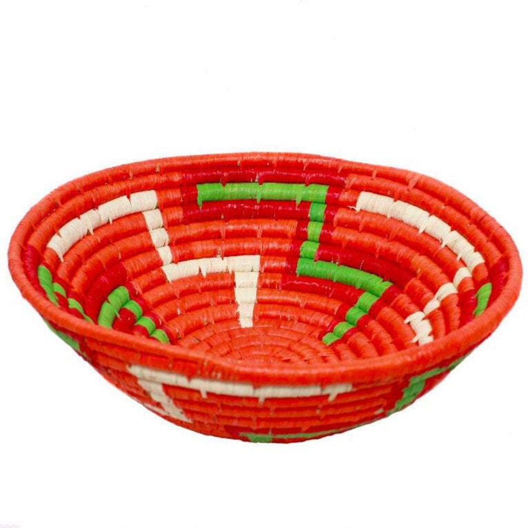Raffia Fruit Basket Orange Base, 24cm. Fair Trade, Eco and Ethical Gifts for the Trade