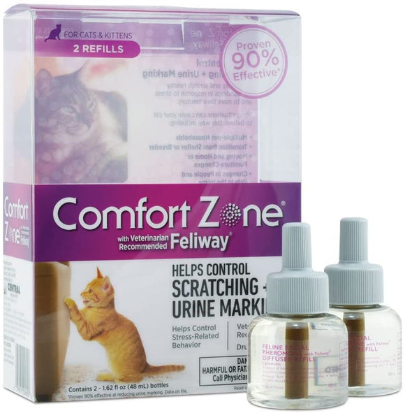Comfort Zone Cat Calming Diffuser Refill  48 ml-2 Pack  60 Day Use 2 Pack