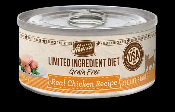 merrick limited ingredient diet grain free chicken canned cat food