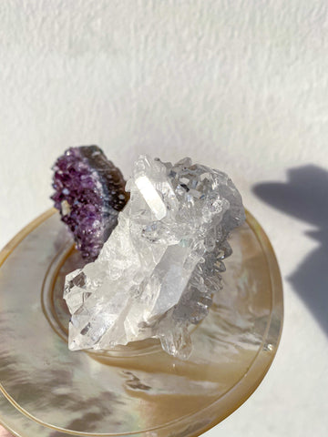 Clear Quartz and Amethyst Wine Stoppers