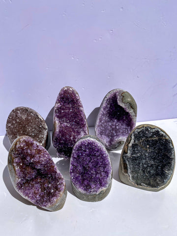 Amethyst Rainbow Black Druzy Cutbase