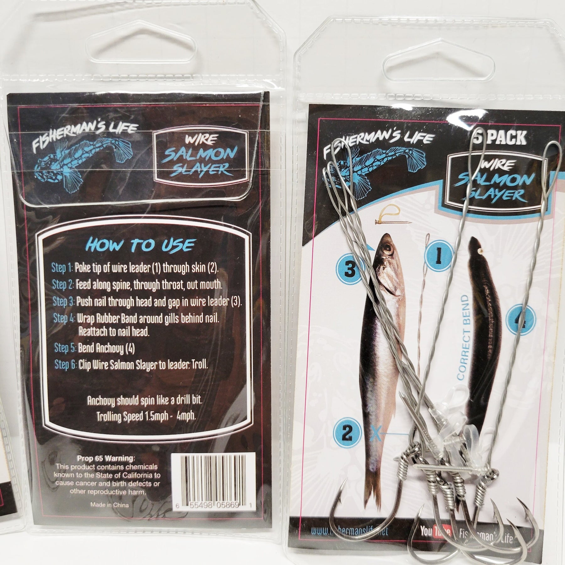 Fisherman's Life® Cable Baiters 5/0 Wide Gap Hooks For Salmon Fishing