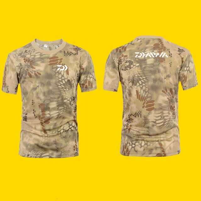 New Daiwa Fishing T Shirt Summer Short Sleeve Camouflage Fishing Clothing Outdoor Sport Breathable Quick Dry Man Fishing Clothes