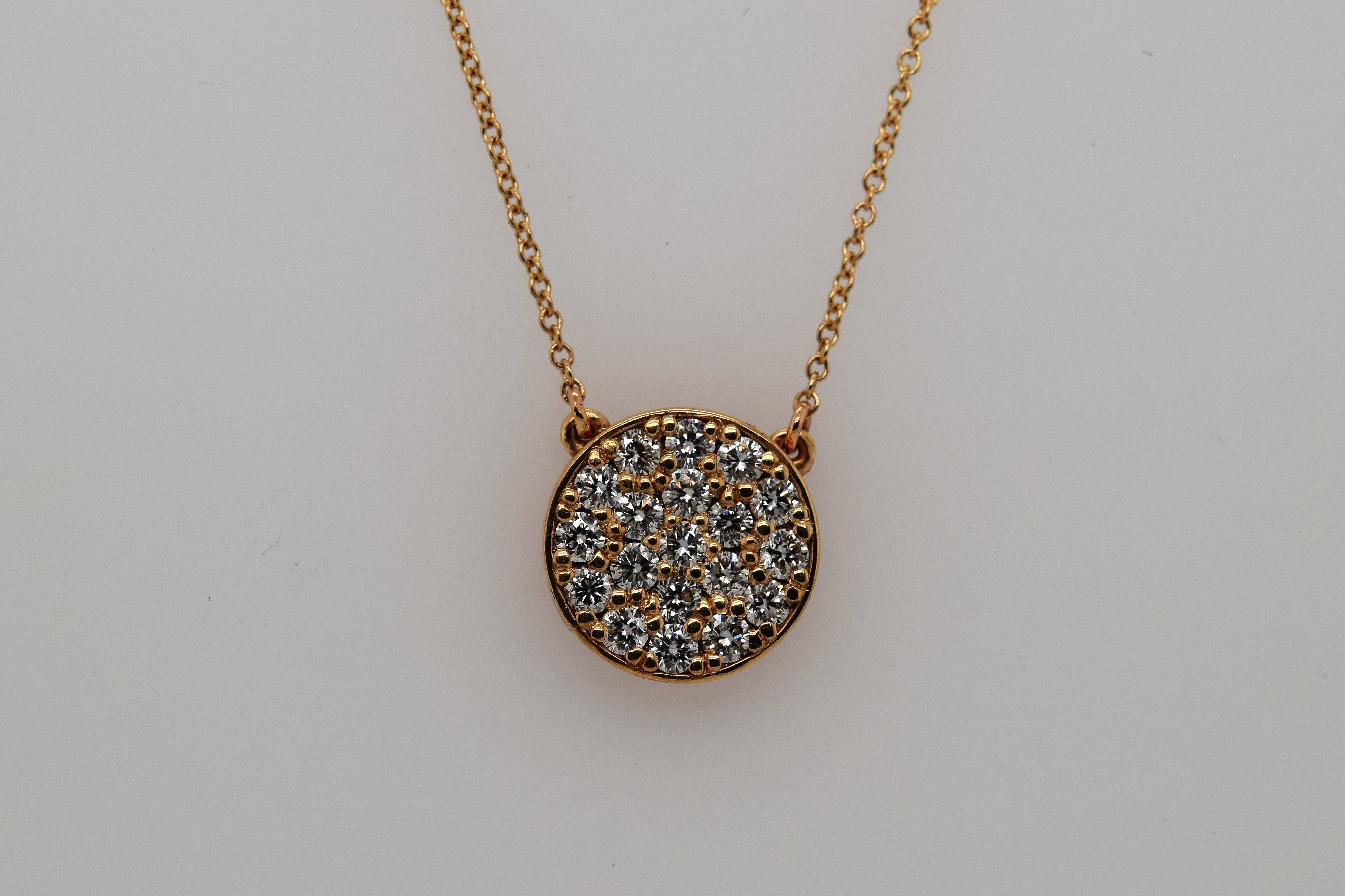 pave diamond circle pendant