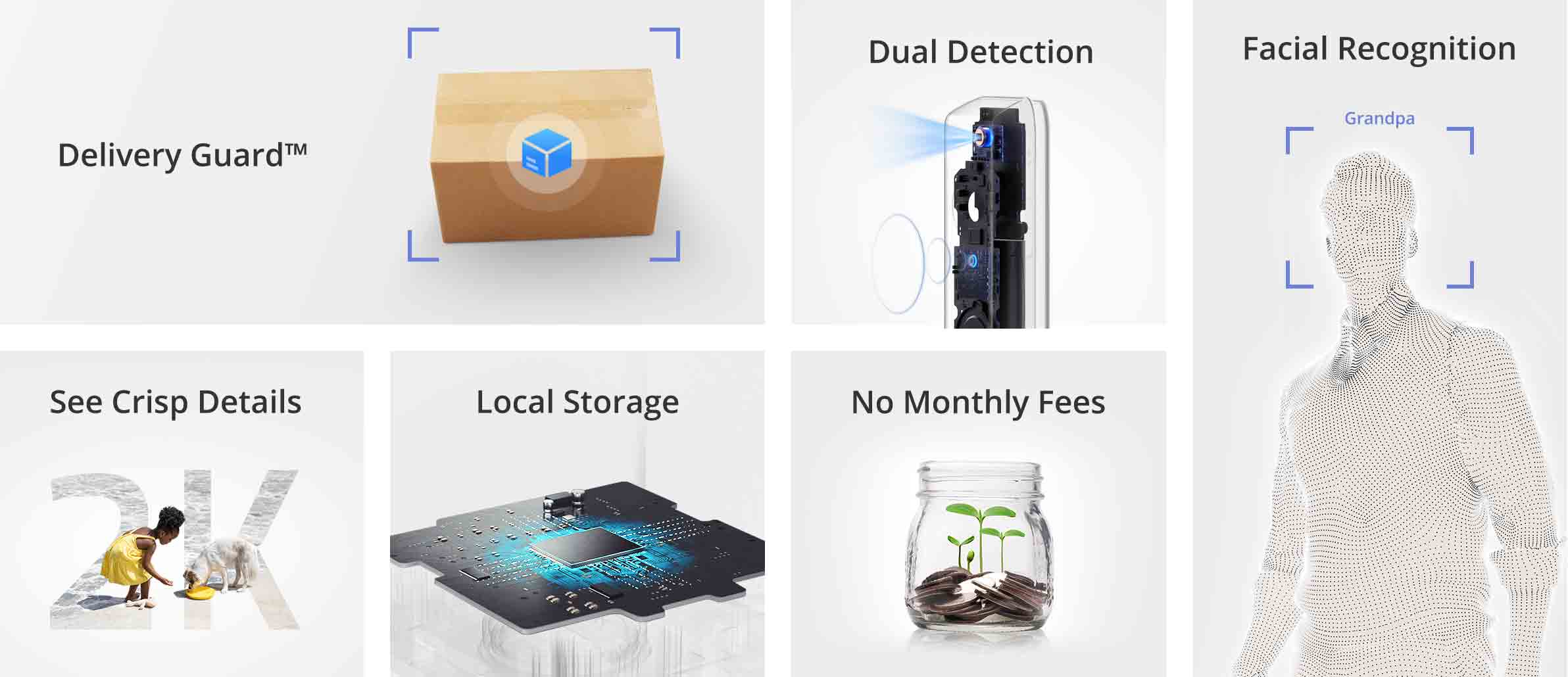 Landing Page1 Eufy &Lt;H1 Class=&Quot;Product_Name&Quot;&Gt;Video Doorbell Dual(2K, Battery-Powered)&Lt;/H1&Gt; Https://Www.youtube.com/Watch?V=Piu4Munkd6U &Lt;Div Class=&Quot;Item&Quot;&Gt; &Lt;P Class=&Quot;Col&Quot;&Gt;&Lt;Strong&Gt;Dual Camera&Lt;/Strong&Gt; : &Lt;Span Class=&Quot;Value&Quot;&Gt;Front Camera 160°, Package Camera 97°&Lt;/Span&Gt;&Lt;/P&Gt; &Lt;/Div&Gt; &Lt;Div Class=&Quot;Item&Quot;&Gt; &Lt;P Class=&Quot;Col&Quot; Style=&Quot;Text-Align: Left;&Quot;&Gt;&Lt;Strong&Gt;Video Quality&Lt;/Strong&Gt; : &Lt;Span Class=&Quot;Value&Quot;&Gt;Front Camera 2K (2560 ×1920), Package Camera 1080P (1600 × ️1200)&Lt;/Span&Gt;&Lt;/P&Gt; &Lt;/Div&Gt; &Lt;Div Class=&Quot;Item&Quot; Style=&Quot;Text-Align: Left;&Quot;&Gt; &Lt;P Class=&Quot;Col&Quot;&Gt;&Lt;Strong&Gt;Smart Ai Support&Lt;/Strong&Gt;: &Lt;Span Class=&Quot;Value&Quot;&Gt;Package Detection, Waiting Detection, Human Detection&Lt;/Span&Gt;&Lt;/P&Gt; &Lt;/Div&Gt; &Lt;Div Class=&Quot;Item&Quot; Style=&Quot;Text-Align: Left;&Quot;&Gt; &Lt;P Class=&Quot;Col&Quot;&Gt;&Lt;Strong&Gt;Motion Detection&Lt;/Strong&Gt;: &Lt;Span Class=&Quot;Value&Quot;&Gt;Radar Detection, Pir Detection&Lt;/Span&Gt;&Lt;/P&Gt; &Lt;/Div&Gt; &Lt;Div Class=&Quot;Item&Quot;&Gt; &Lt;P Class=&Quot;Col&Quot; Style=&Quot;Text-Align: Left;&Quot;&Gt;&Lt;Strong&Gt;Video Storage&Lt;/Strong&Gt;: Motion-Activated Event Recording. Homebase 2 Contains 16Gb Of Local Storage (Lasts Up To 90 Days). &Lt;Span Class=&Quot;Value&Quot;&Gt;The Recording Duration Estimation Model Is 25 Recordings Per Day; Each Recording Lasts 15 Seconds.&Lt;/Span&Gt;&Lt;/P&Gt; &Lt;Ul&Gt; &Lt;Li&Gt;1 Charge Last 6 Months&Lt;/Li&Gt; &Lt;Li&Gt;Family Recognition&Lt;/Li&Gt; &Lt;Li&Gt;Works With Voice Assistant&Lt;/Li&Gt; &Lt;/Ul&Gt; &Lt;Pre&Gt;One Year Eufy Warranty&Lt;/Pre&Gt; &Nbsp; &Lt;/Div&Gt; Video Doorbell Eufy Video Doorbell Dual (2K, Battery-Powered) E8213G11