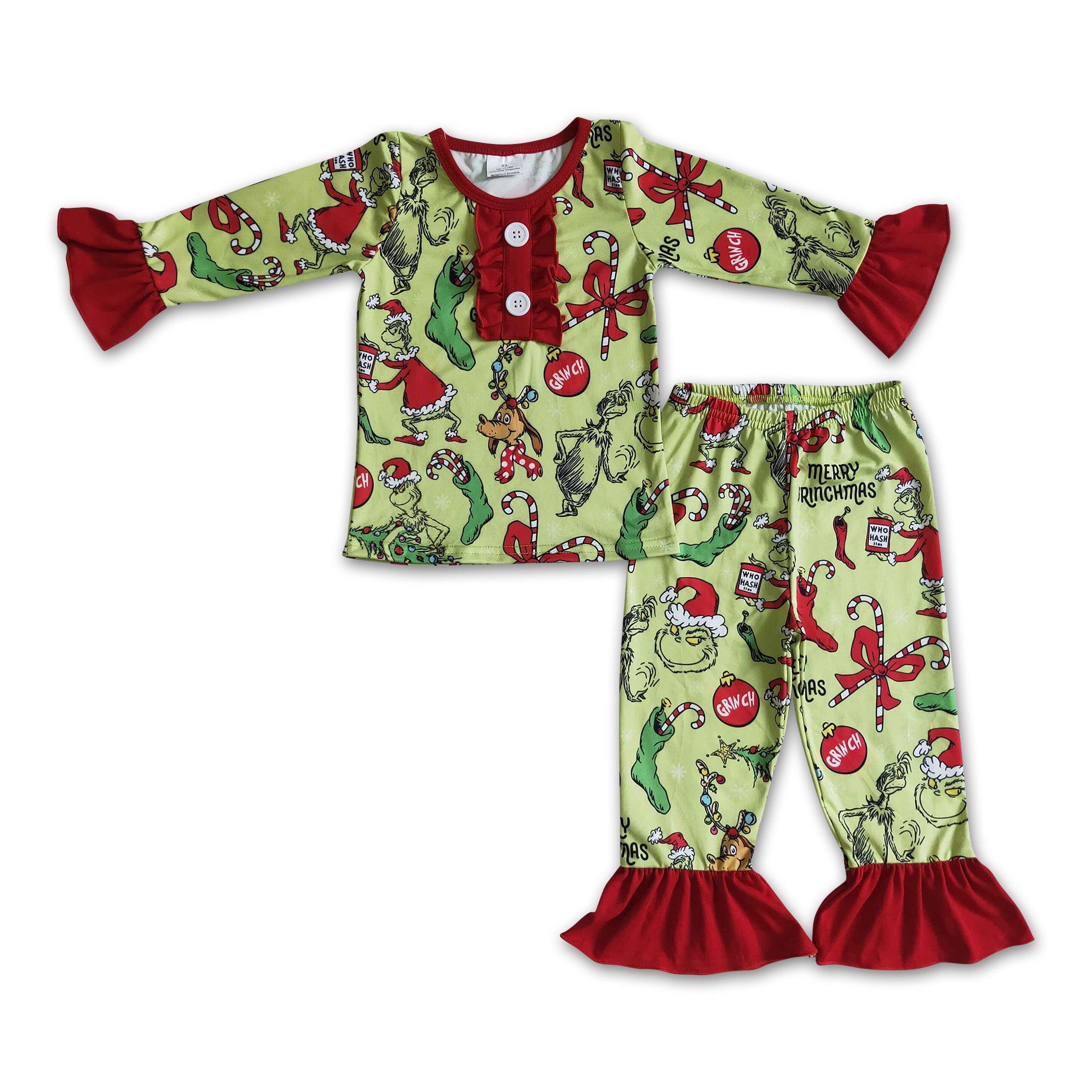 Santa turquoise kids western CHRISTMAS pajamas