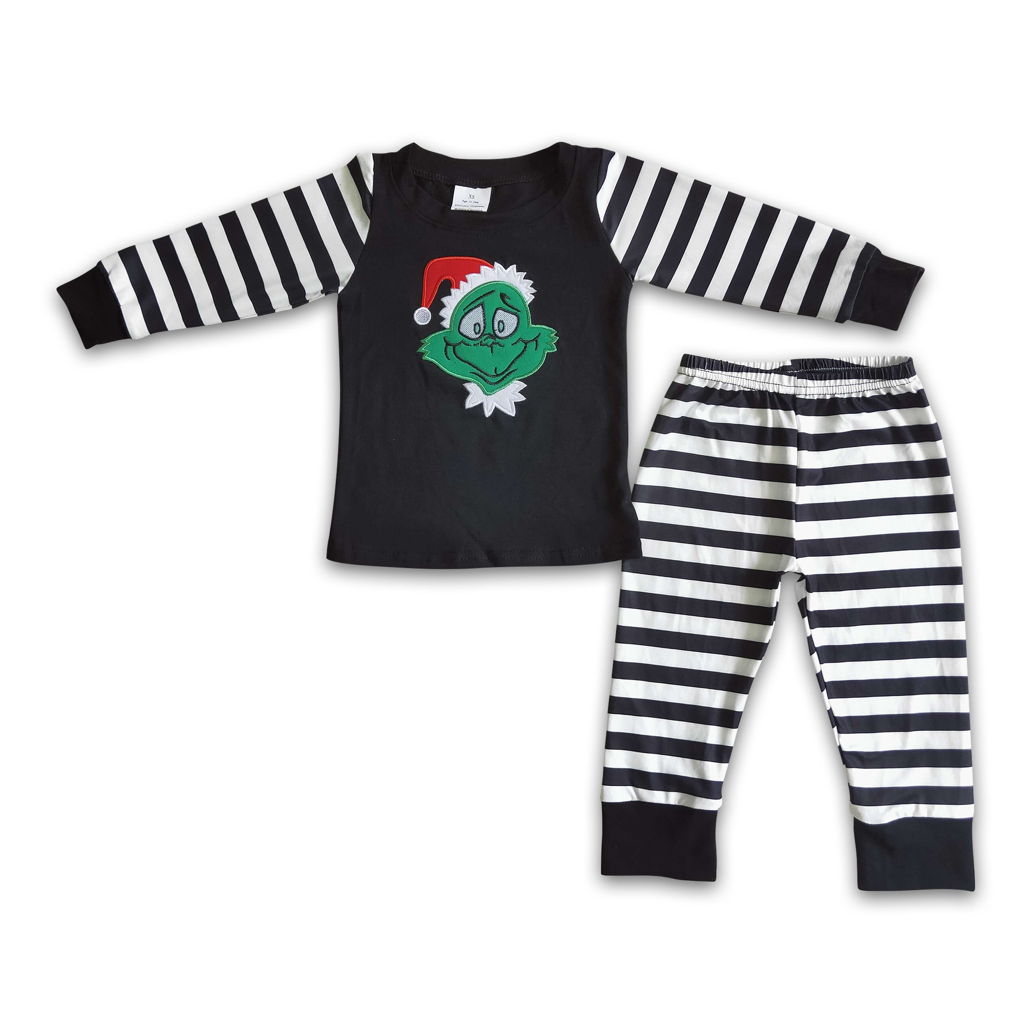 CHRISTMAS tree truck embroidery plaid pants girls clothes