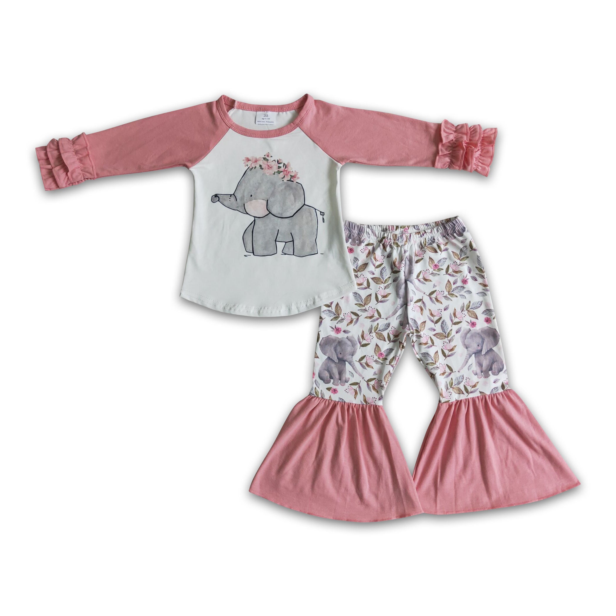 Deer floral tunic hot pink leggings girls CLOTHING set