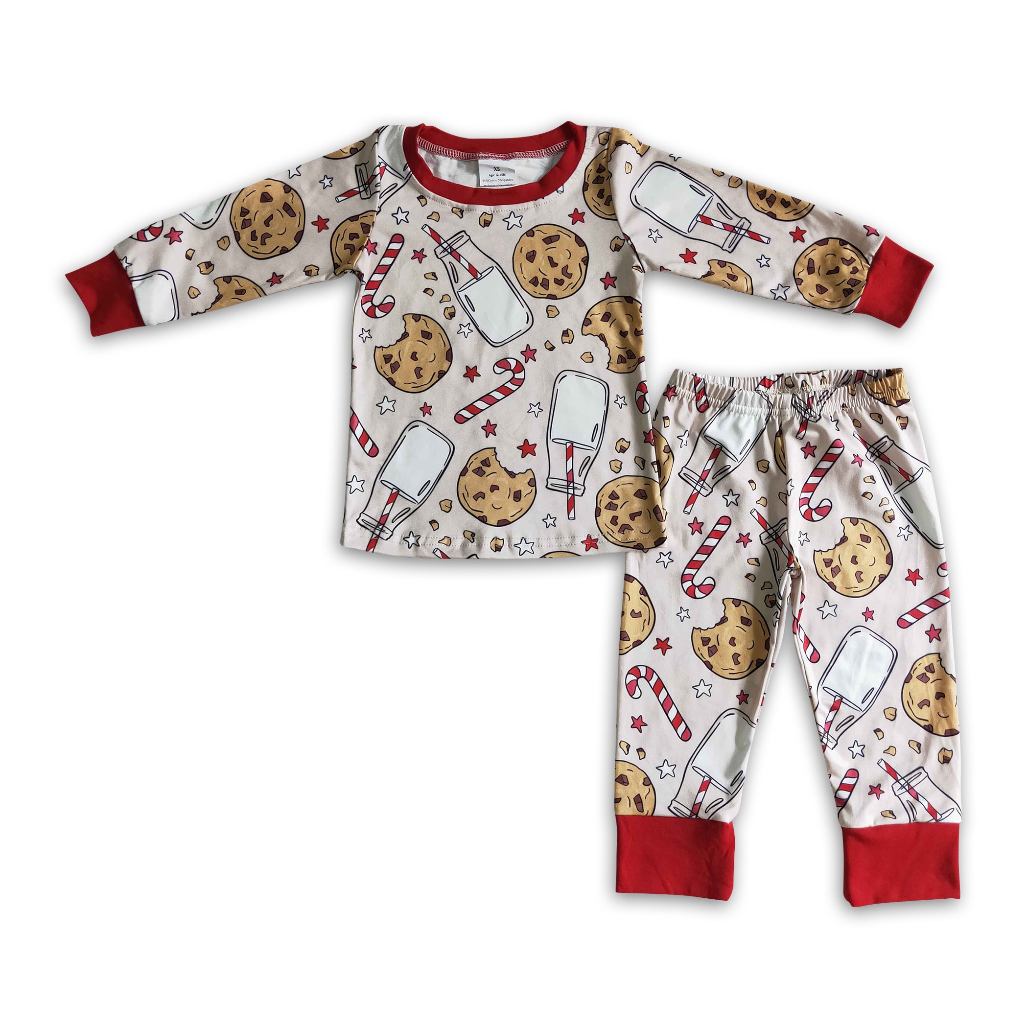 Leopard santa kids girls Christmas PAJAMAS set