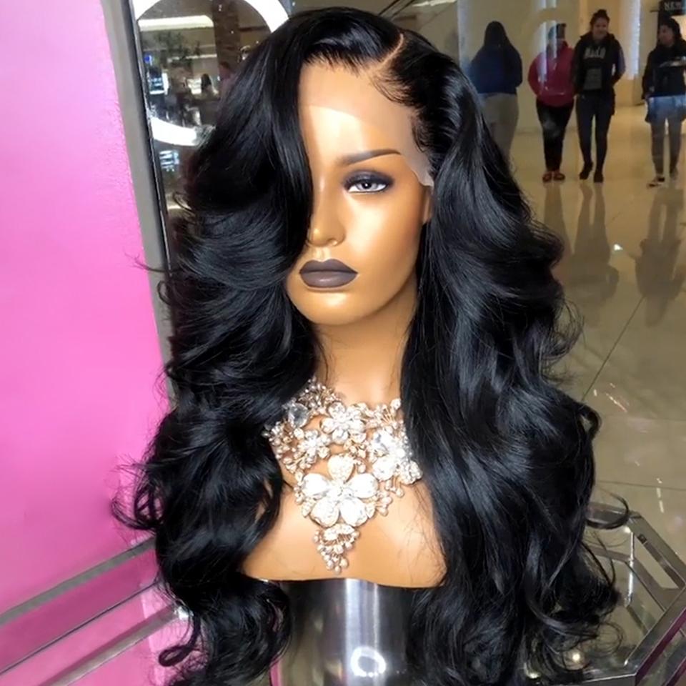 Natural Black Body Wave Human Hair Lace Front Wigs For Women Slovehair Slovehair Shop 