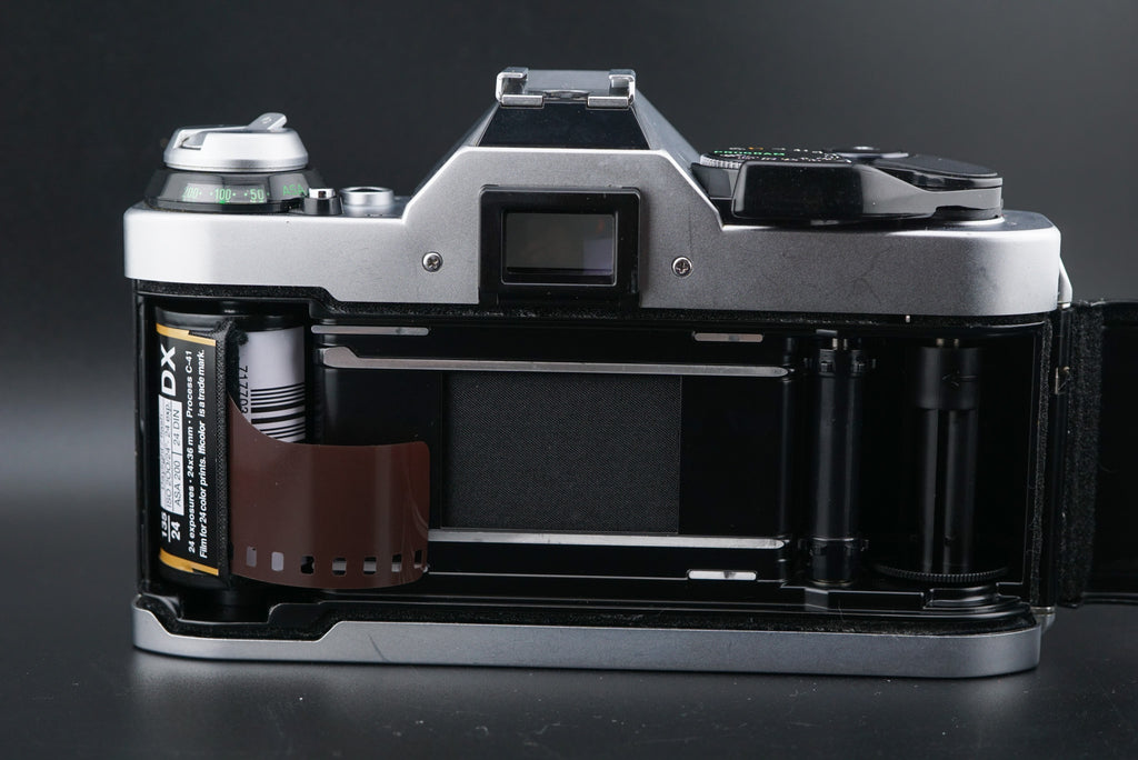 film roll in Canon AE-1 Program camera