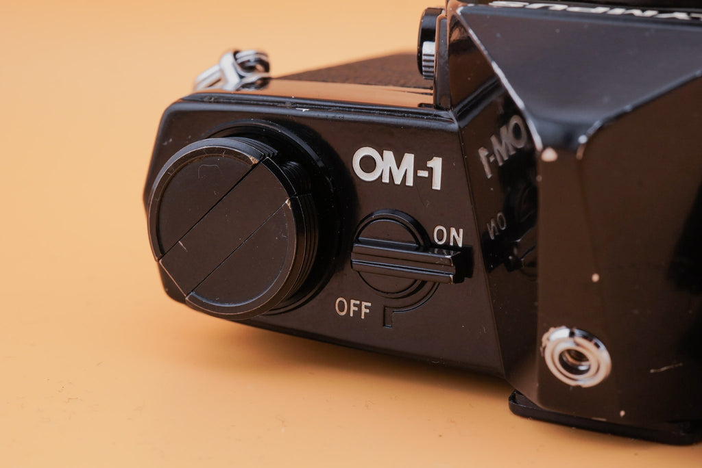 olympus om-1 camera power switch and rewind knob