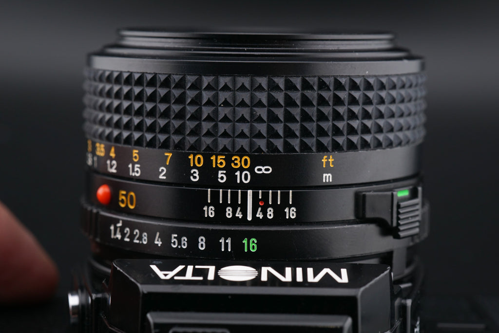 Minolta X-700 film camera aperture ring