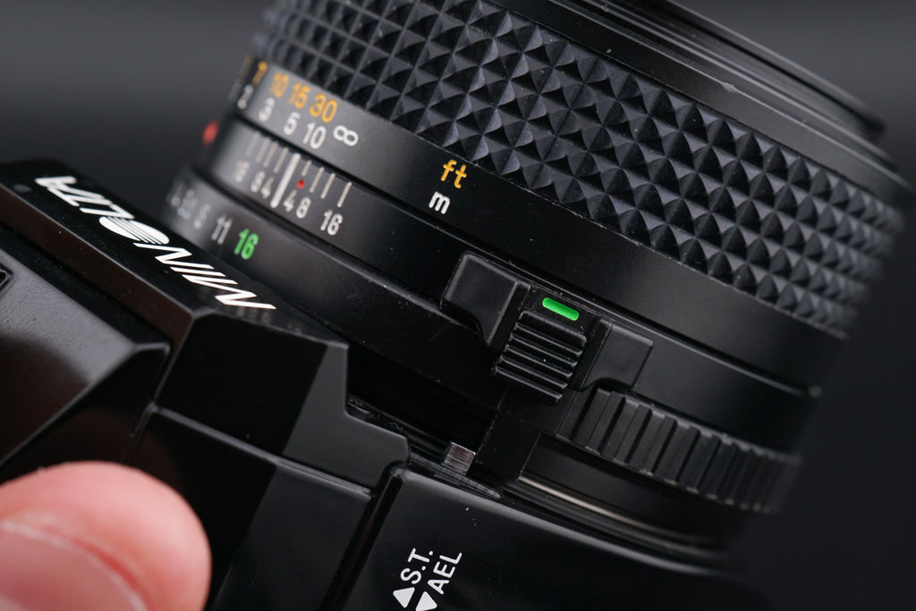 Minolta X-700 film camera aperture ring