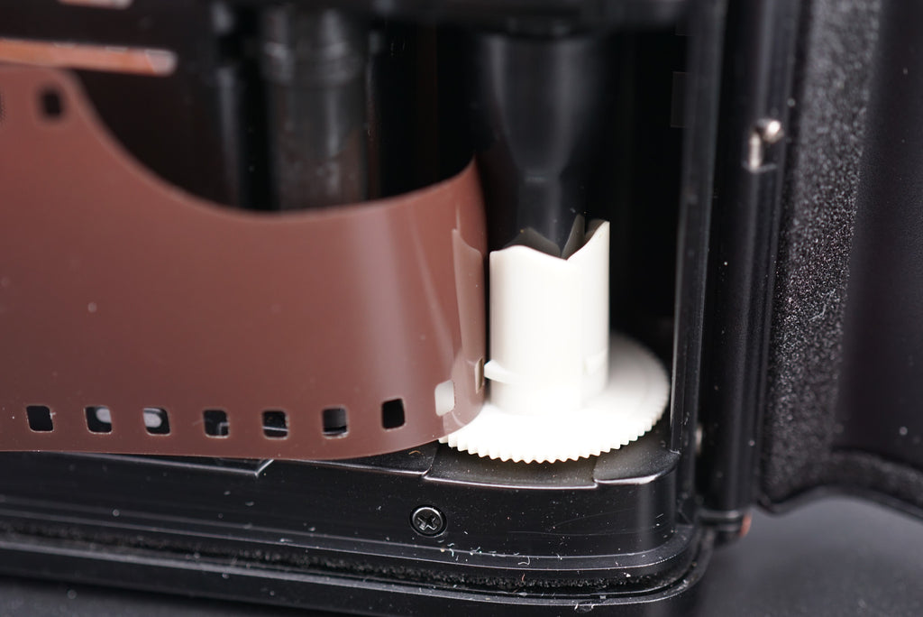 inserting the film into a Minolta X-700 film camera