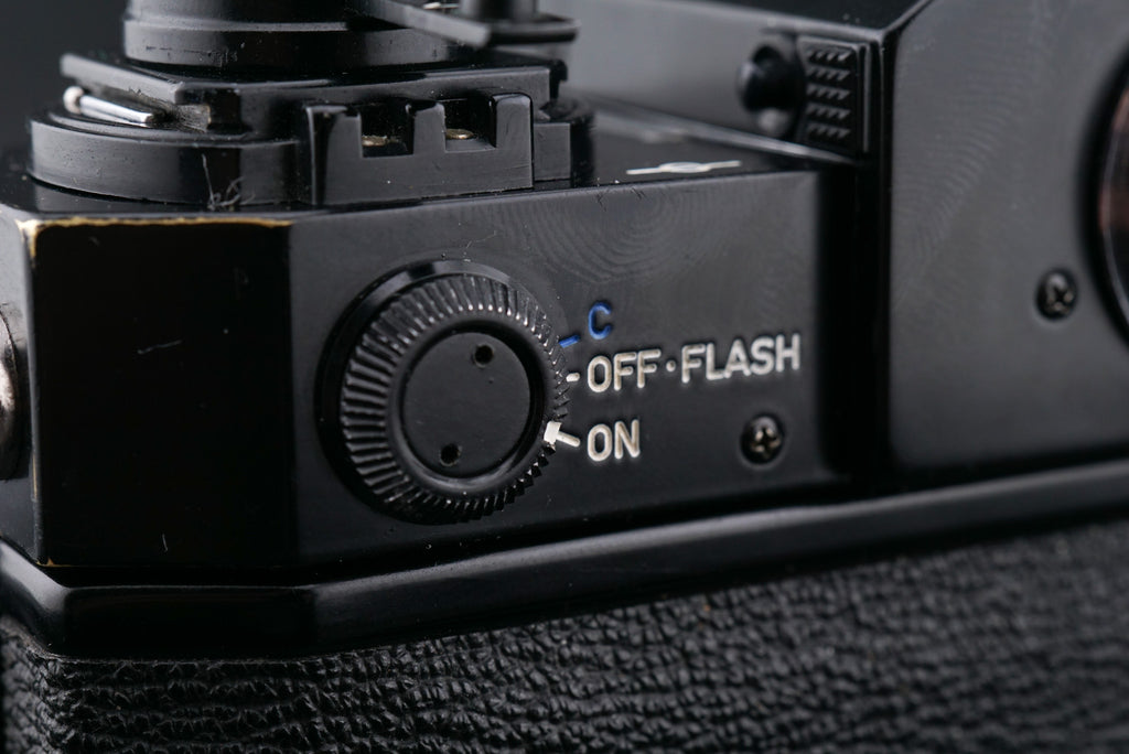 Canon F-1 film camera power switch