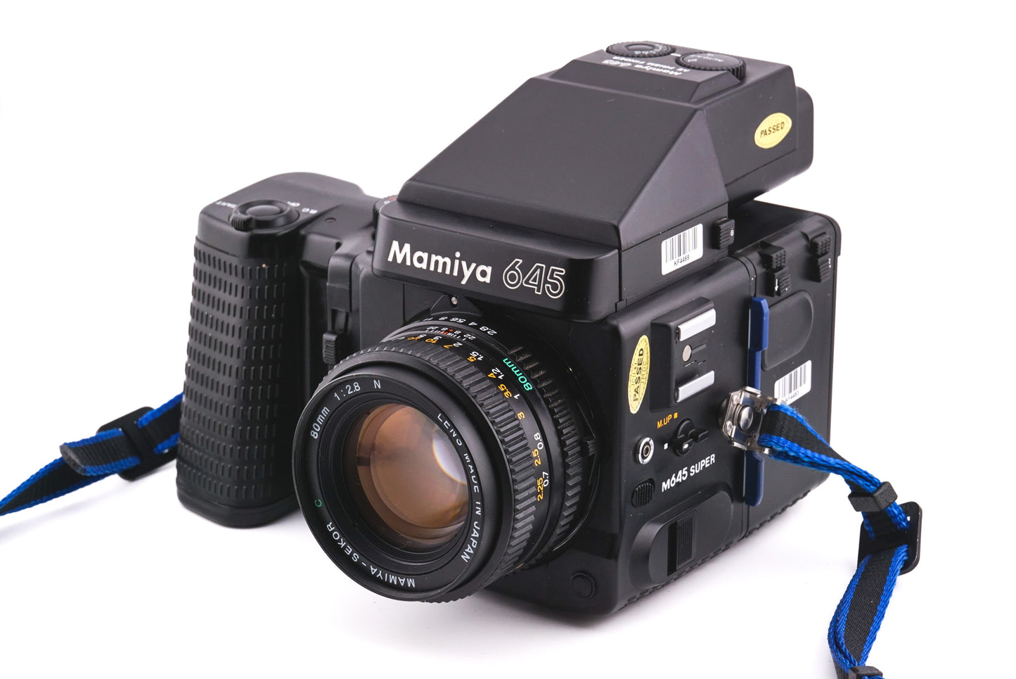 Mamiya M645 Super + 120/220 Roll Film Holder N + AE Prism Finder N + 80mm  f2.8 Sekor C N + Power Drive N for M645 Super (Y01670)