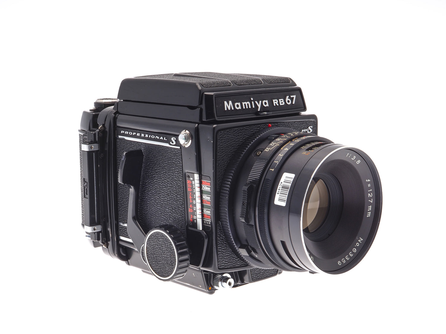 Mamiya RB67 Pro-S + 127mm f3.8 Sekor NB + 120 Pro-S 6x7 Film Back + Waist  Level Finder