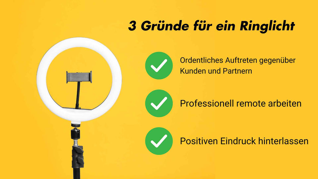 Vorteile eines Ringlichts in Zoom, Teams, Webex