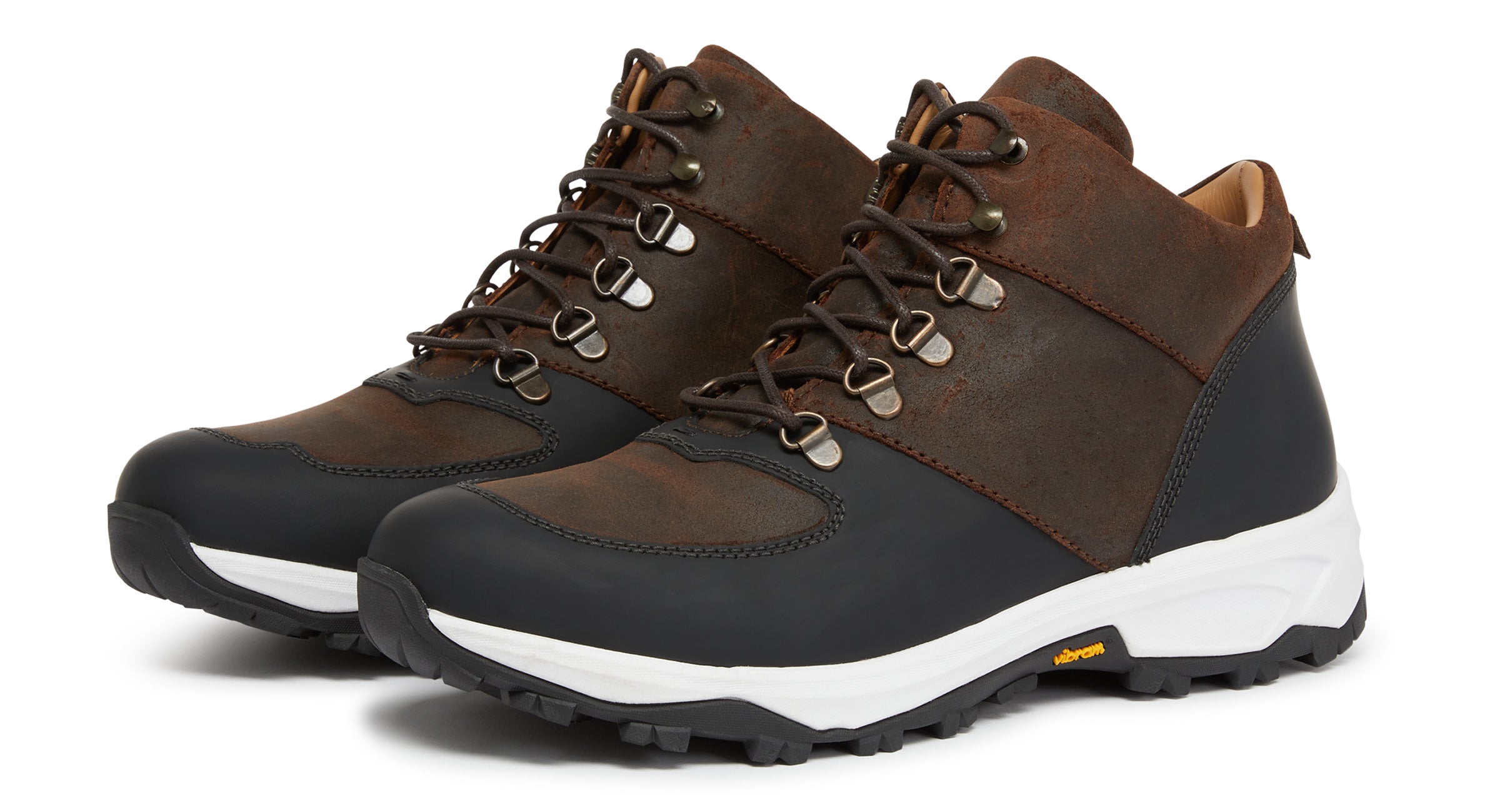 Benbecula Black/Brown | Leather Hiker Boots | Oliver