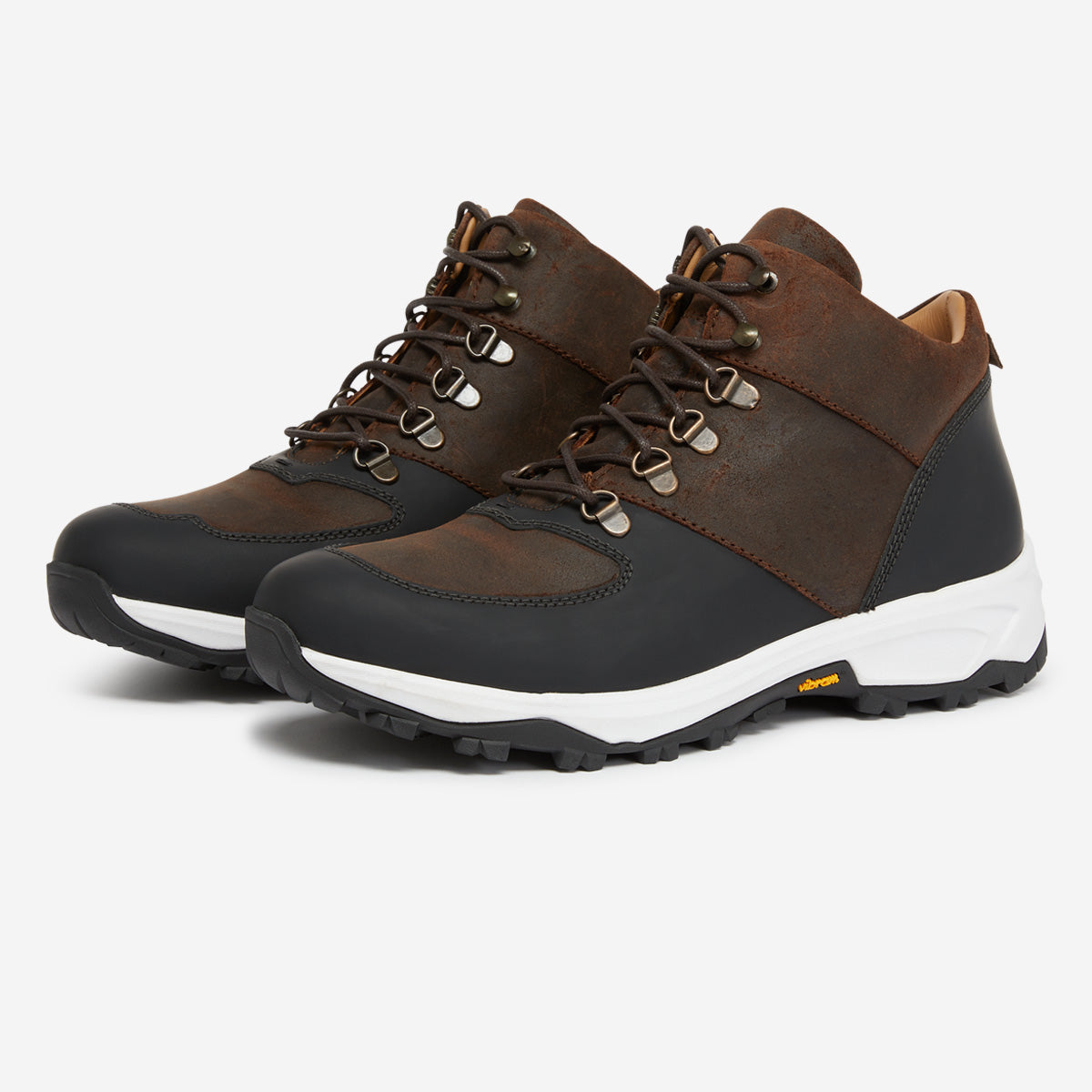 Benbecula Black/Brown | Leather Hiker Boots | Oliver