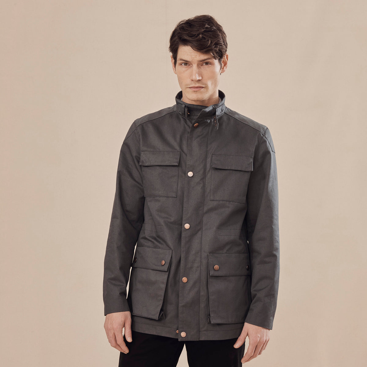 Edwinstowe Dark Grey | Men's Waxed Cotton Jacket | Oliver Sweeney