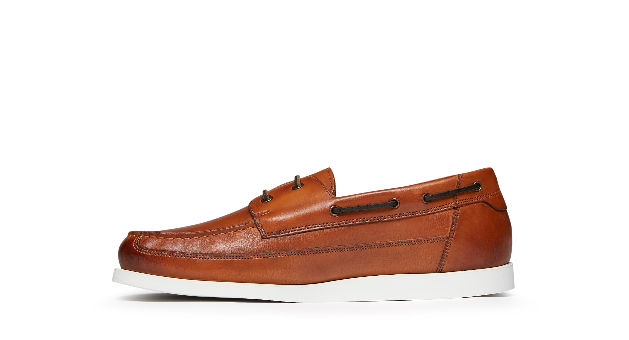 Lufton Dark Tan | Leather Boat Shoe | Men's Shoes | Oliver Sweeney