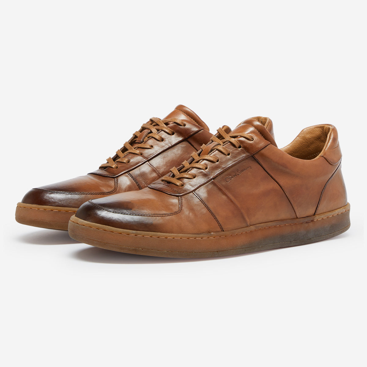 Noto Dark Tan | Men's Leather Trainers | Oliver Sweeney