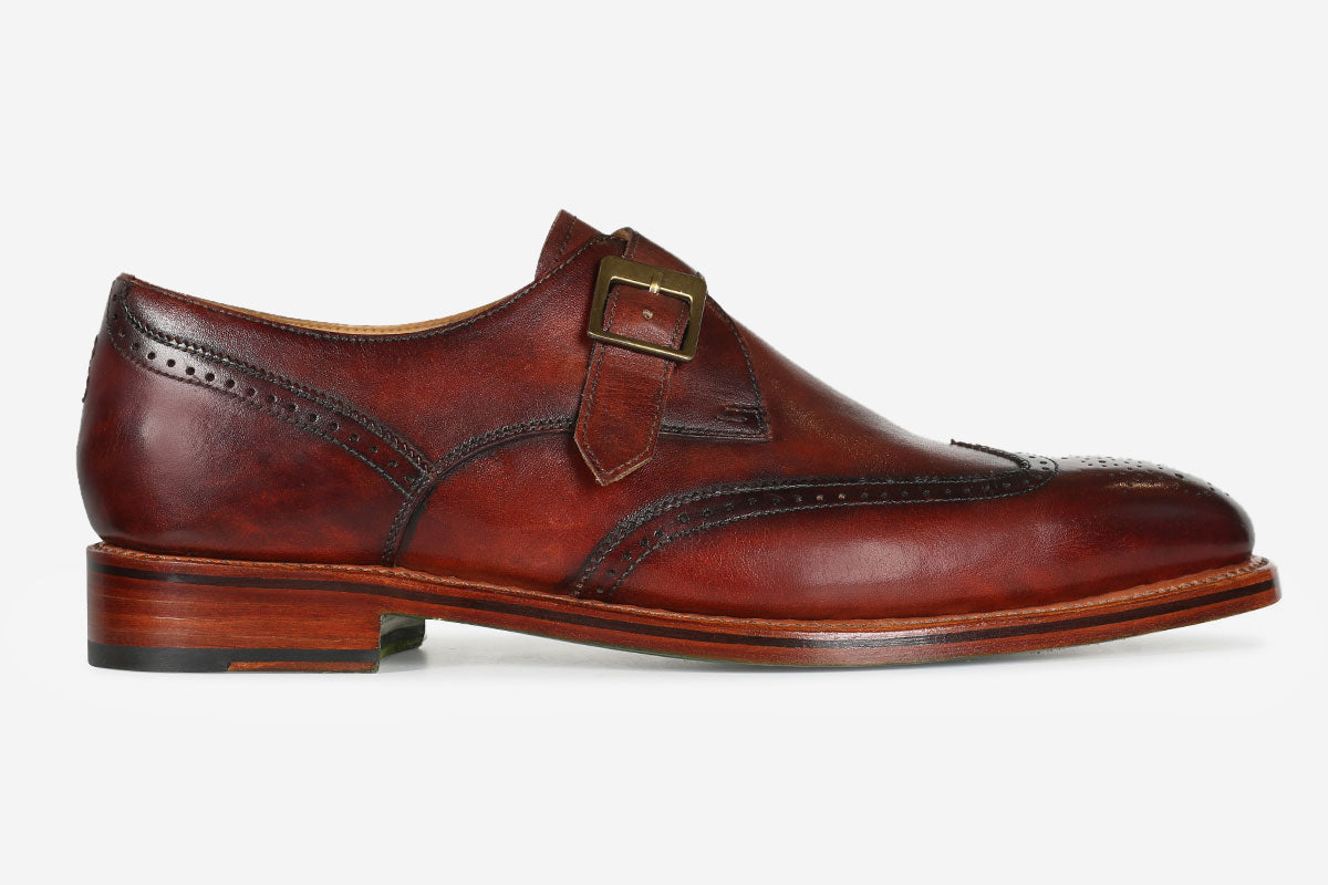Tamponato Calf Leather Monk Shoe