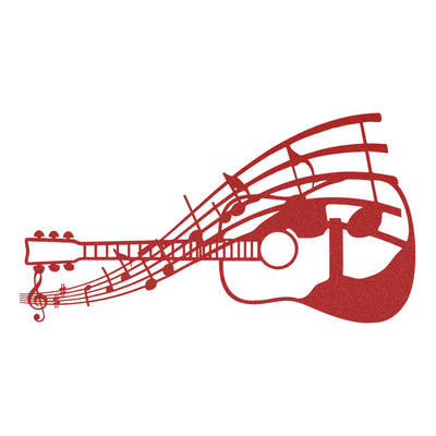 Horizontal Guitar and the Staff Metal Wall Art Perfect Gift for Guitar Lover