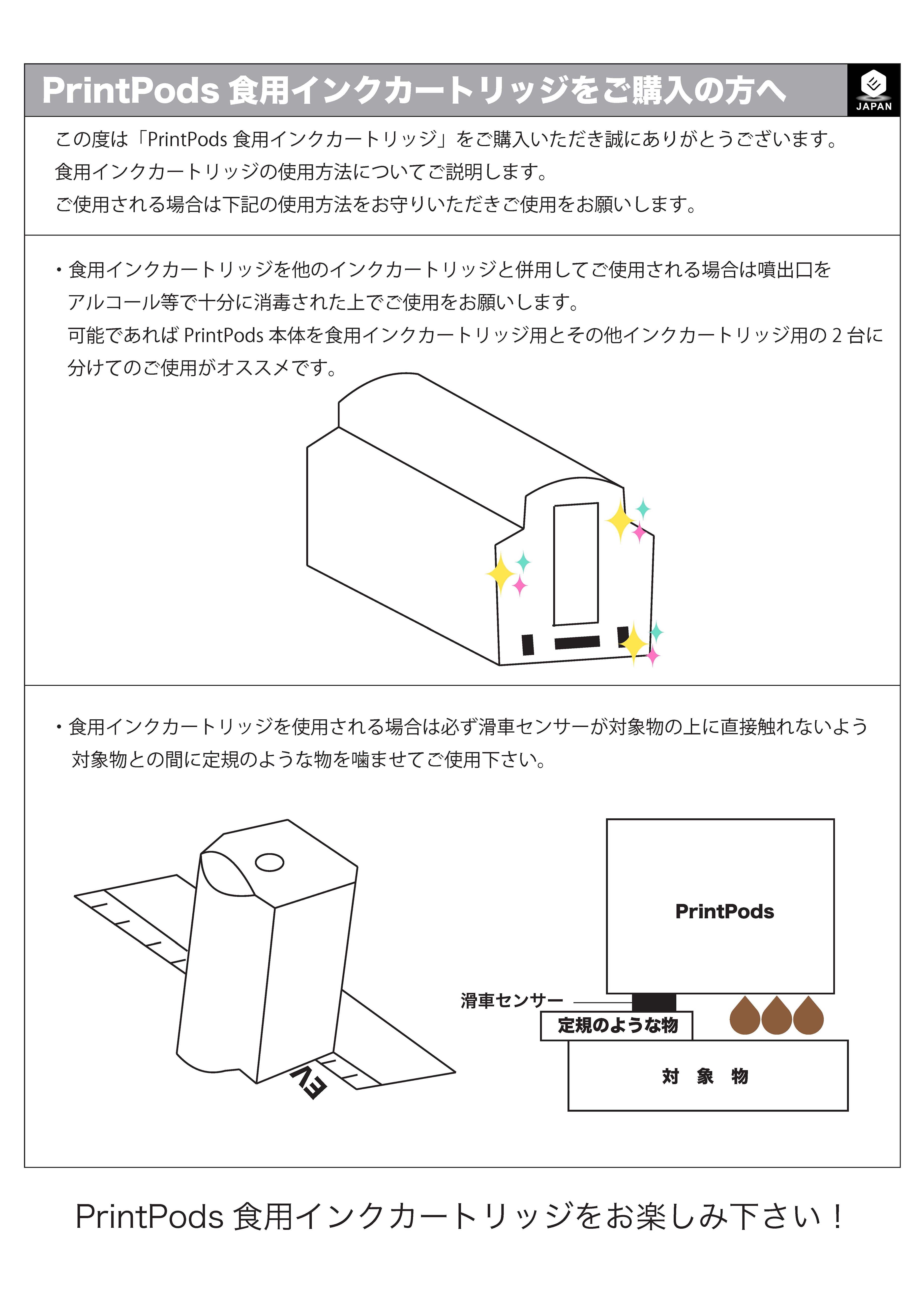 EVEBOT Printpods万能ハンディプリンター本体+食用インク+専用定規