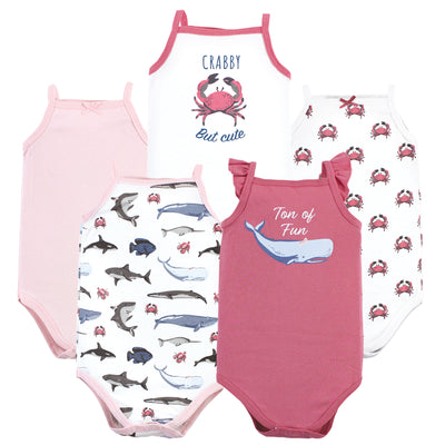 Hudson Baby Unisex Baby Cotton Sleeveless Bodysuits, Whaley Cute Girl, 6-9  Months - Yahoo Shopping