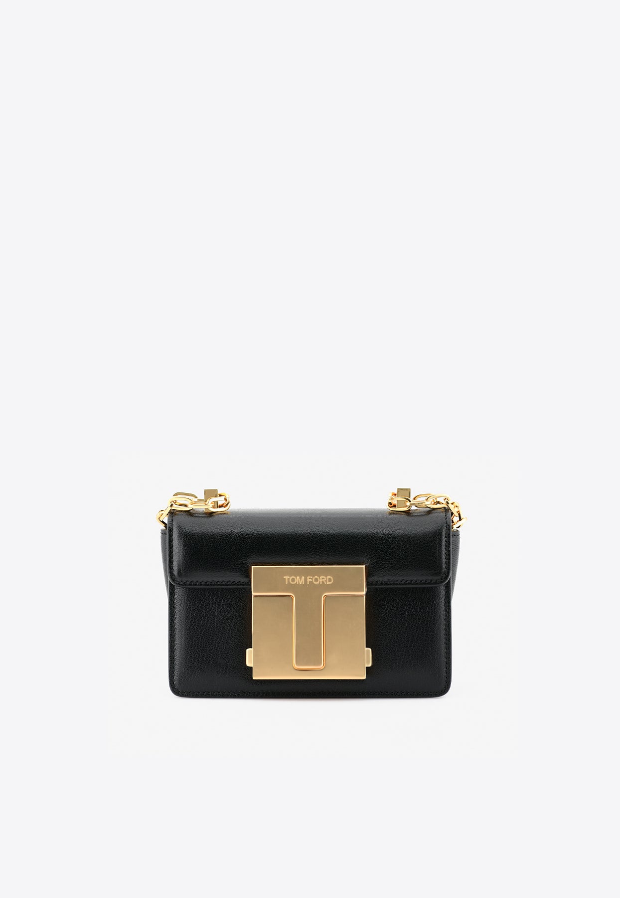 Baguette Chain Shoulder Bag in Grained Leather – THAHAB KW