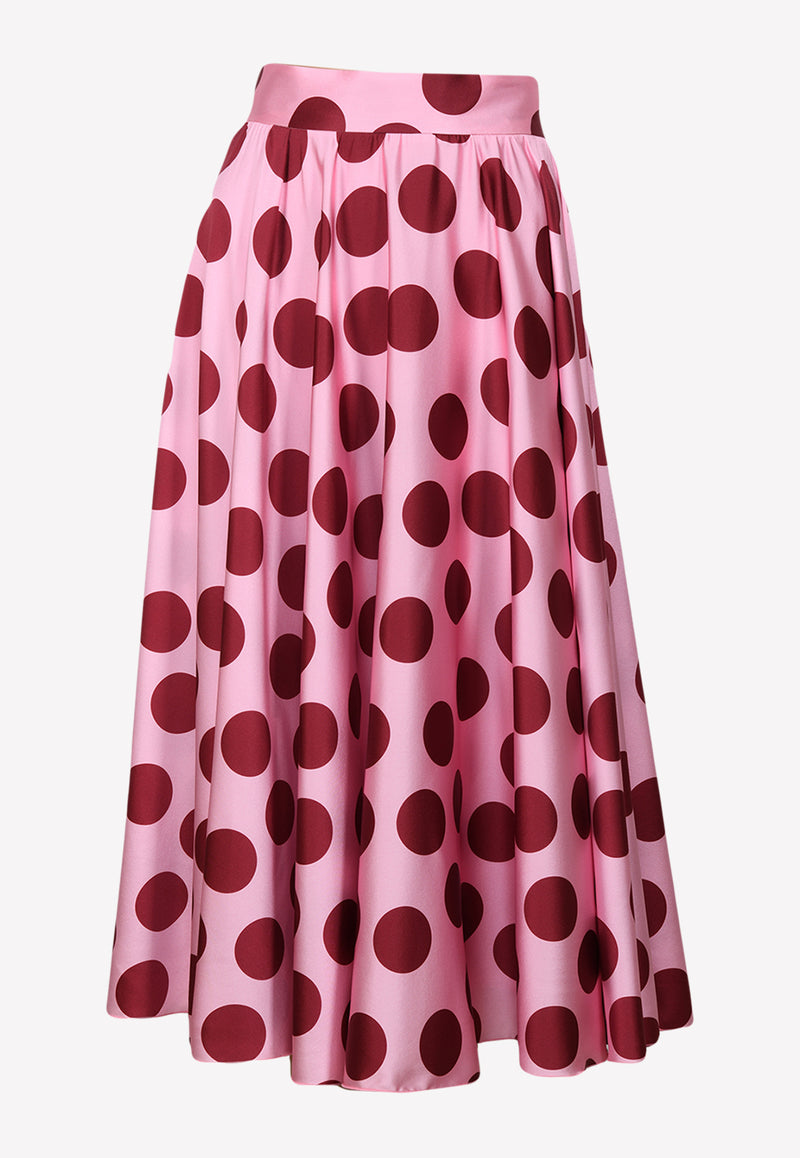 Polka Dot Pleated Midi Skirt – THAHAB KW