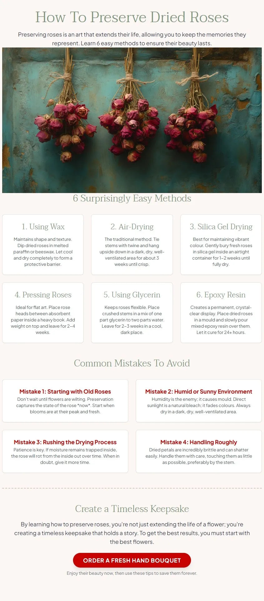 How To Preserve Dried Roses